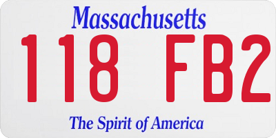 MA license plate 118FB2