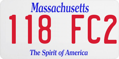 MA license plate 118FC2