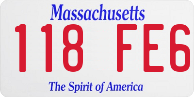 MA license plate 118FE6