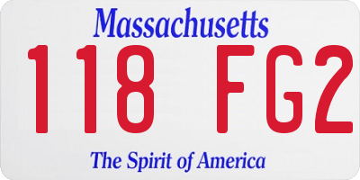 MA license plate 118FG2