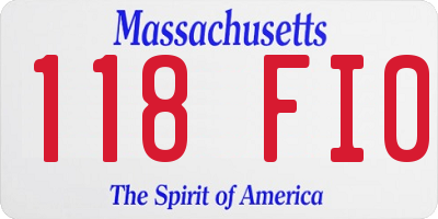 MA license plate 118FI0