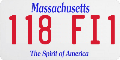 MA license plate 118FI1