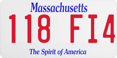 MA license plate 118FI4