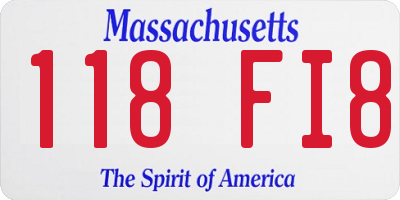 MA license plate 118FI8