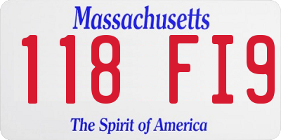 MA license plate 118FI9