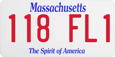 MA license plate 118FL1