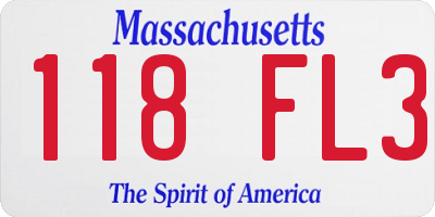 MA license plate 118FL3