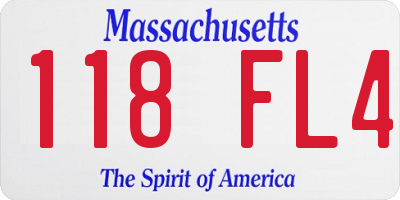 MA license plate 118FL4