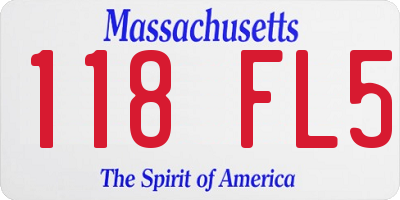 MA license plate 118FL5