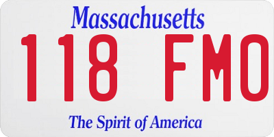 MA license plate 118FM0