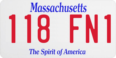 MA license plate 118FN1