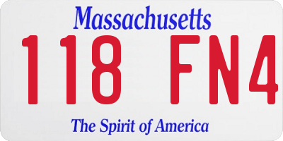 MA license plate 118FN4
