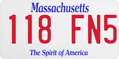 MA license plate 118FN5