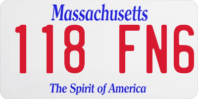 MA license plate 118FN6
