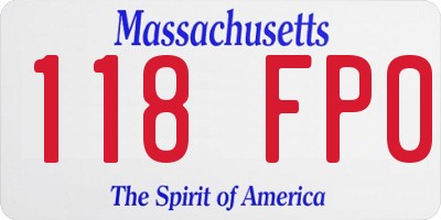MA license plate 118FP0