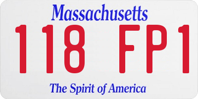 MA license plate 118FP1