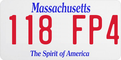 MA license plate 118FP4