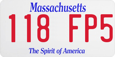 MA license plate 118FP5