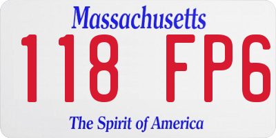 MA license plate 118FP6