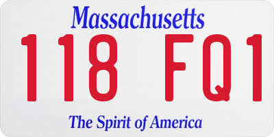 MA license plate 118FQ1