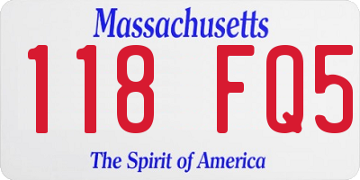 MA license plate 118FQ5