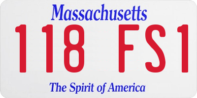 MA license plate 118FS1