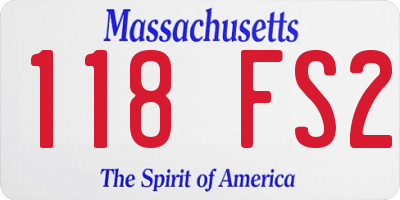 MA license plate 118FS2