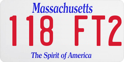 MA license plate 118FT2