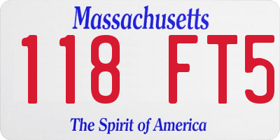 MA license plate 118FT5