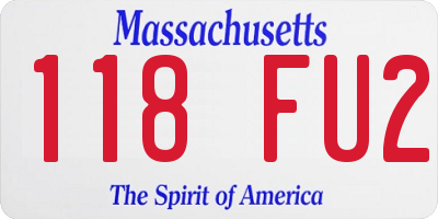 MA license plate 118FU2