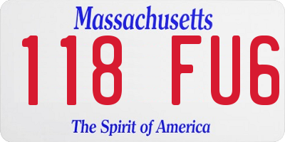 MA license plate 118FU6
