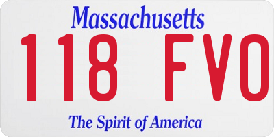 MA license plate 118FV0