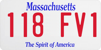 MA license plate 118FV1