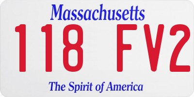 MA license plate 118FV2