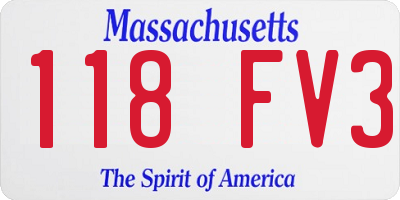 MA license plate 118FV3