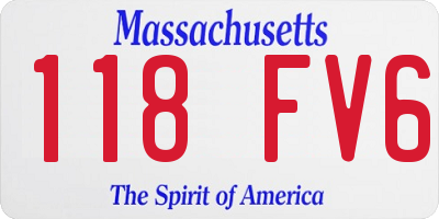 MA license plate 118FV6