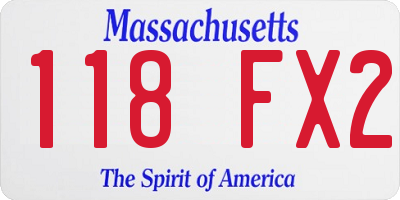 MA license plate 118FX2