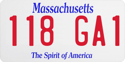 MA license plate 118GA1