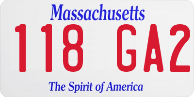 MA license plate 118GA2