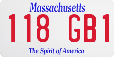 MA license plate 118GB1