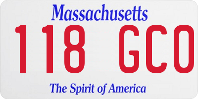 MA license plate 118GC0