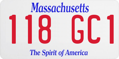 MA license plate 118GC1