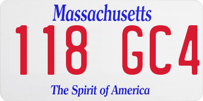 MA license plate 118GC4