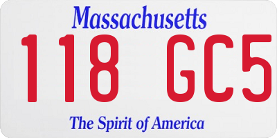 MA license plate 118GC5