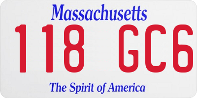 MA license plate 118GC6