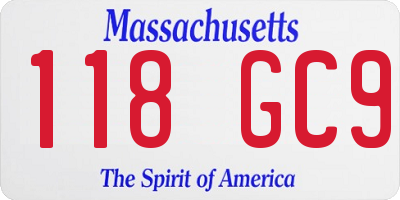 MA license plate 118GC9