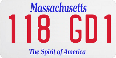 MA license plate 118GD1