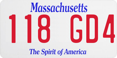 MA license plate 118GD4