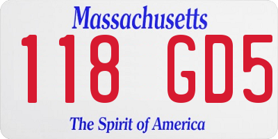 MA license plate 118GD5