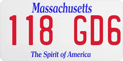 MA license plate 118GD6